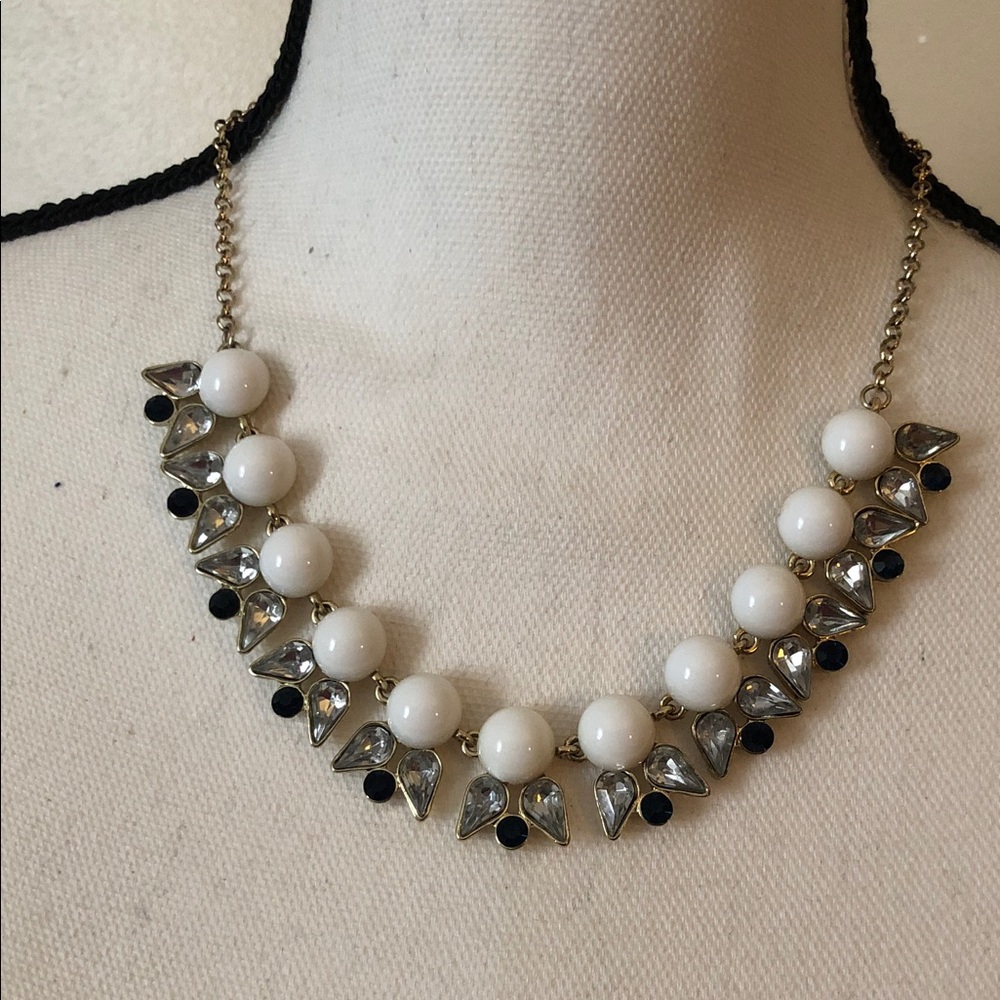 Jewelmint White and Black Beaded Necklace
